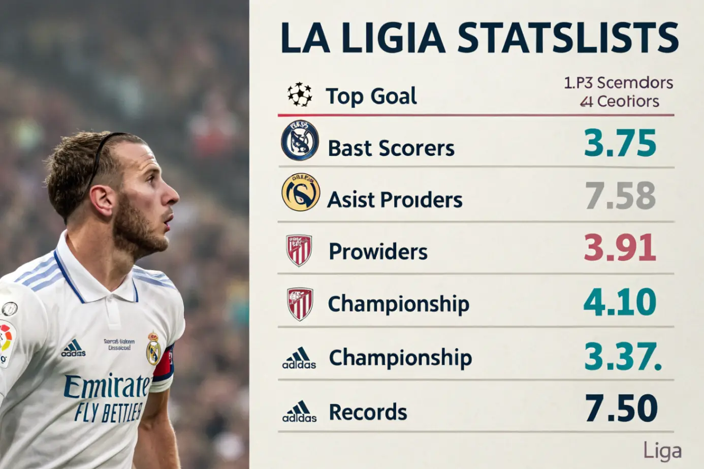 Estadísticas de La Liga: goleadores 2025, asistencias y récords